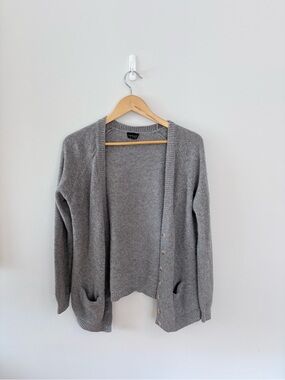 Topshop Light Gray Open-Front Cardigan